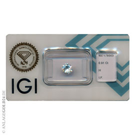 Anlage-Diamant 0,91 Carat 487179303 - lupenrein